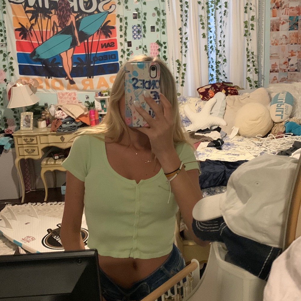 brandy melville green top